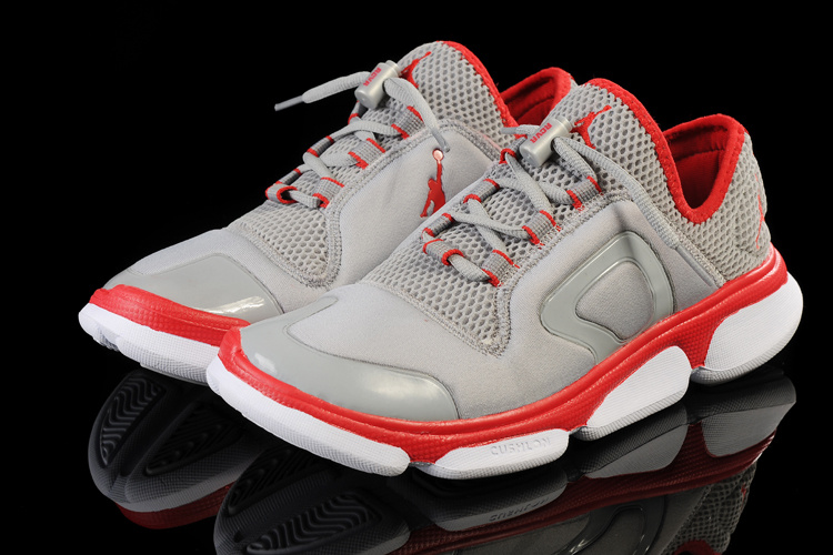 2013 Women Jordan Running Shoes Grey Red White