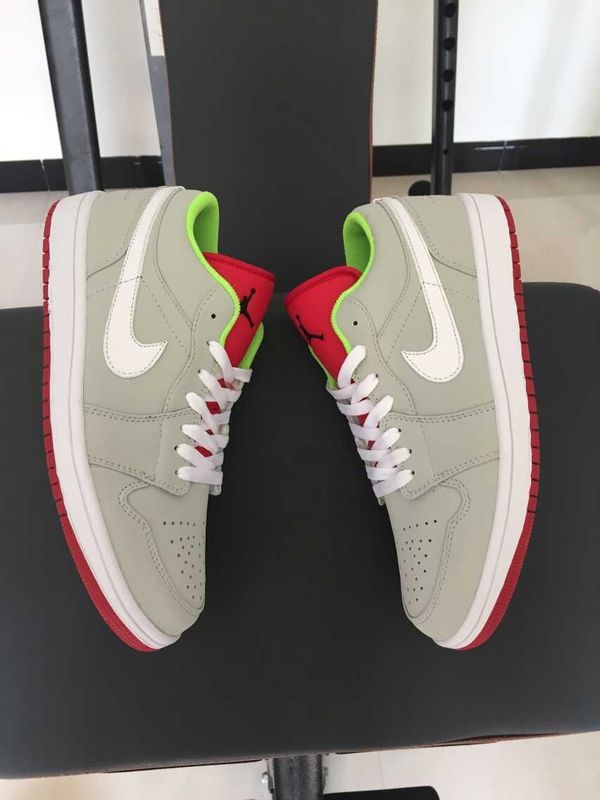 2015 Air Jordan 1 Low 30th Anniversary Grey Red White Shoes