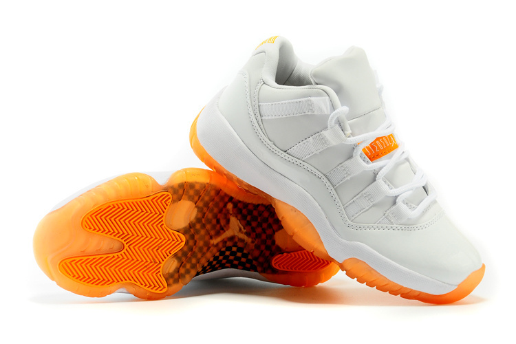 2015 Air Jordan 11 Low Citrus White Orange Shoes