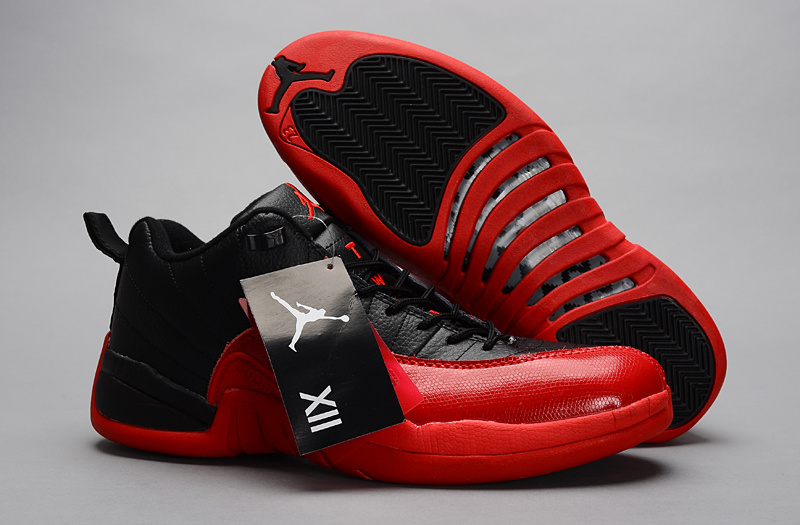 2015 Air Jordan 12 Low 30th Black True Red Shoes