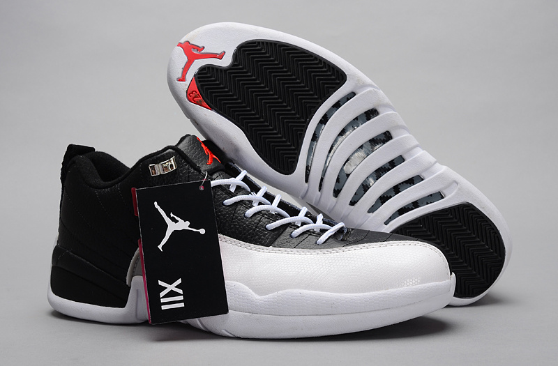 2015 Air Jordan 12 Low 30th Black White Red Shoes