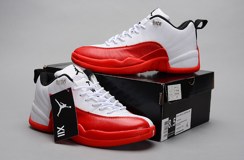 2015 Air Jordan 12 Low 30th White Red Shoes