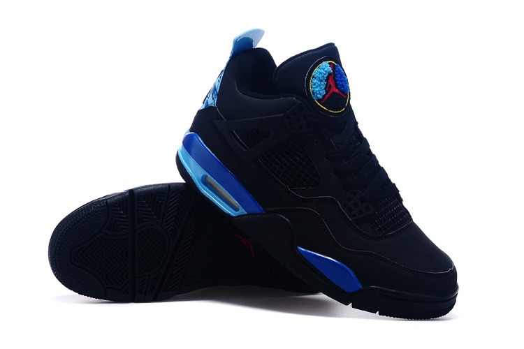 2015 Air Jordan 4 And 8 Black Blue Shoes