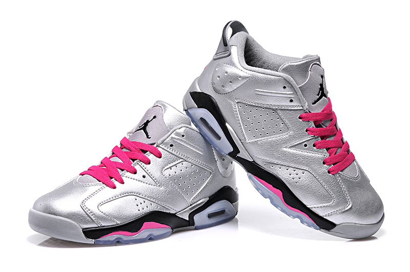 2015 Jordan 6 Low Silver Pink Black Shoes