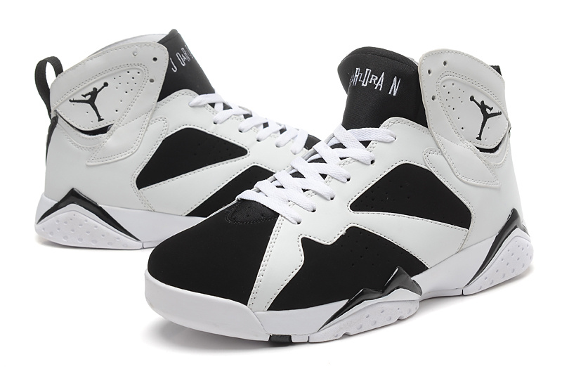 2015 Jordan 7 Retro White Black Shoes