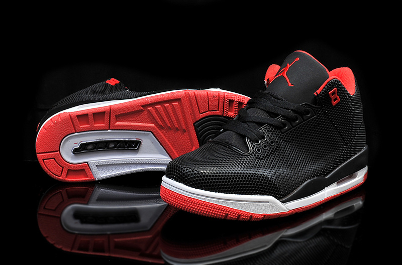 2015 Men Jordan 3 Retro Black Red Shoes