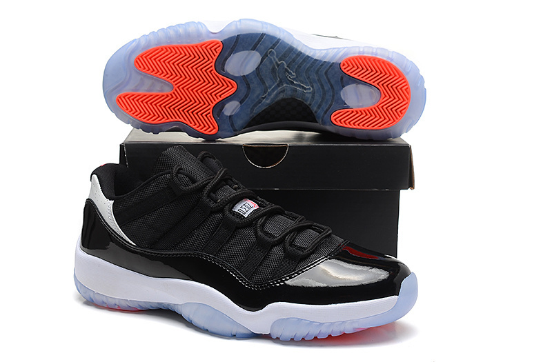 2015 Release Air Jordan 11 Low Black White Orange Shoes
