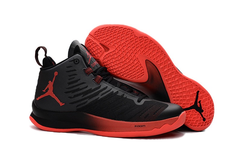 2016 Men Jordan Super Fly 5 Black Red Basketball Shoes