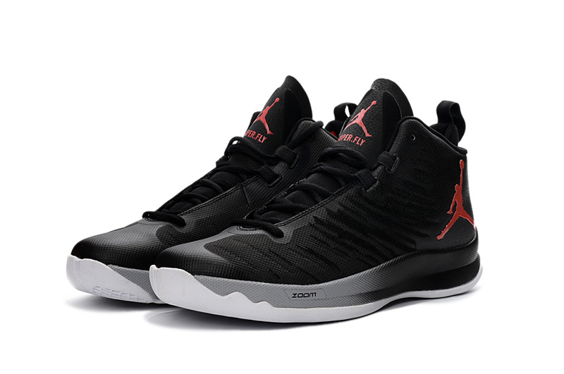2016 Men Jordan Super Fly 5 Black Red White Basketball Shoes