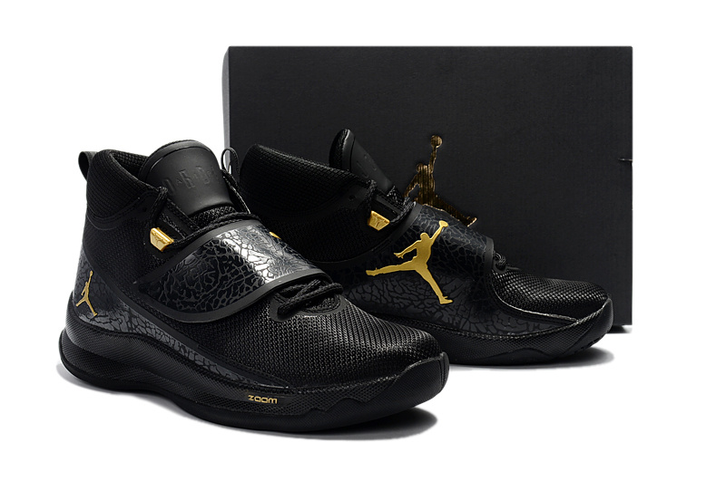 2017 Air Jordan Super Fly 5 Black Yellow Shoes