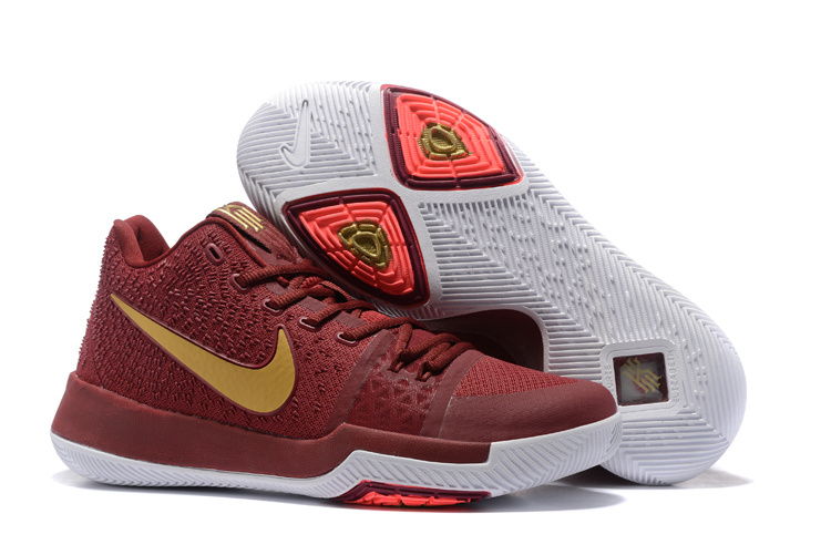 2017 Latest Nike Kyrie 3 Dark Red Shoes
