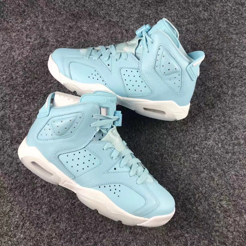 2017 Women Jordan 6 Baby Blue White Shoes