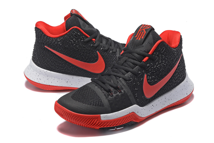 2017 Nike Kyrie 3 Black Red Baksebtall Shoes
