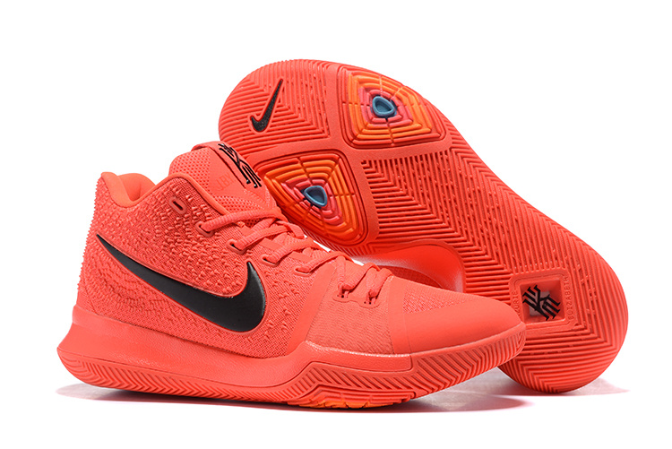 2017 Nike Kyrie 3 Fluorescent Red Black Shoes