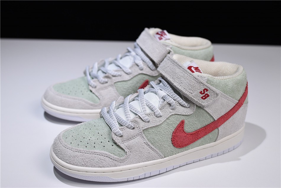 2018 new nike sb dunk mid white widow sail gym red fresh mint - Click Image to Close