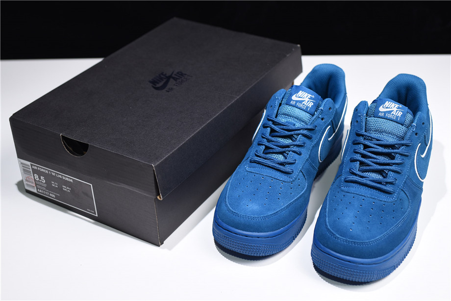 2018 nike air force 1 low lv8 suede blue white - Click Image to Close