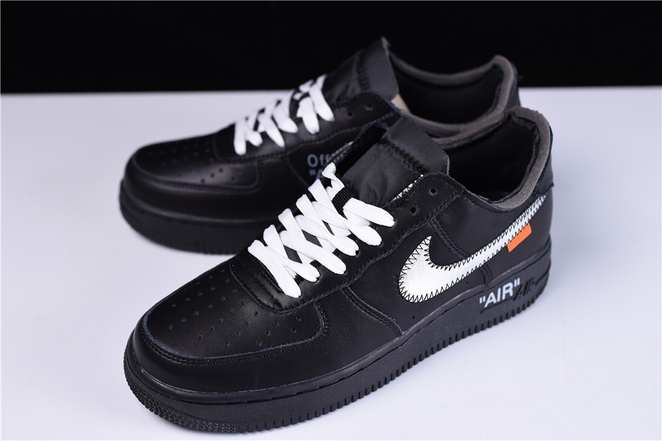 2018 off white x moma x nike air force 1 low black metallic silver shoes