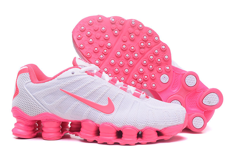 New Women's Nike Shox TLX White Peach Shoes