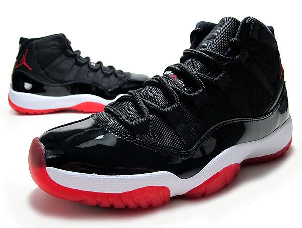 Air Jordan 11 Retro Bred Black Red Shoes - Click Image to Close