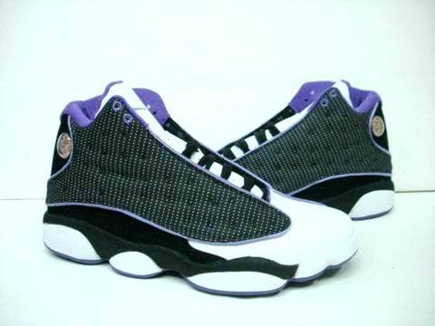 Air Jordan 13 Retro Black White Purple Footwear