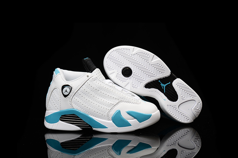 Air Jordan 14 White Jade Shoes For Kids