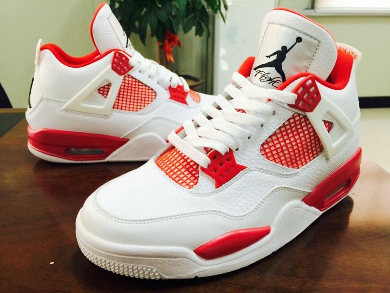 Air Jordan 4 Alternate White Red Shoes - Click Image to Close