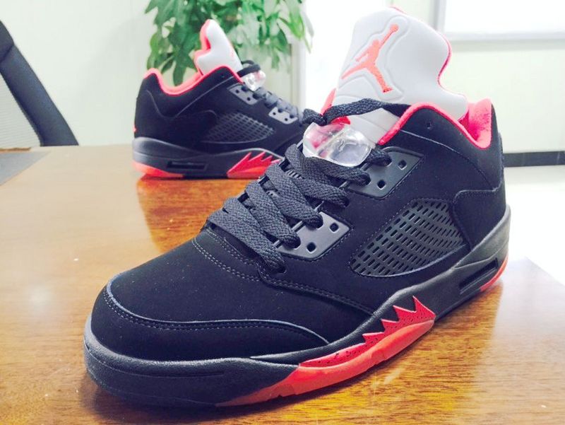 Air Jordan 5 Low Dunk From Above Black Red Shoes