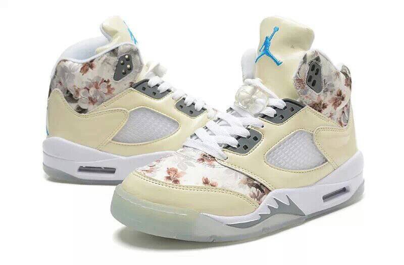 Air Jordan 5 Sakura Creamy White Women Shoes - Click Image to Close