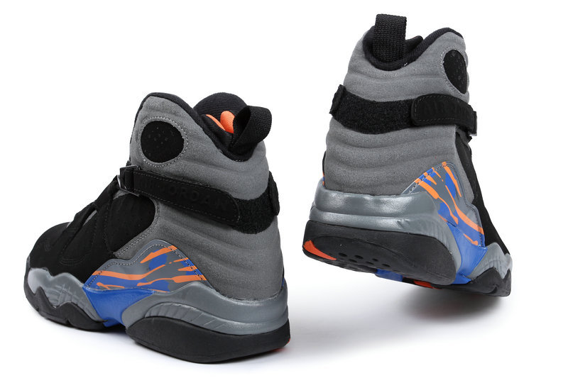 Air Jordan 8 Retro Black Grey Blue Shoes