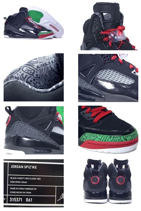 Air Jordan Spizike Black Red Green Shoes - Click Image to Close