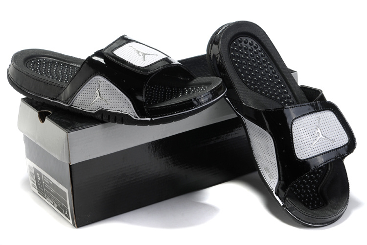 Black White Jordan 5 Massage Sandal