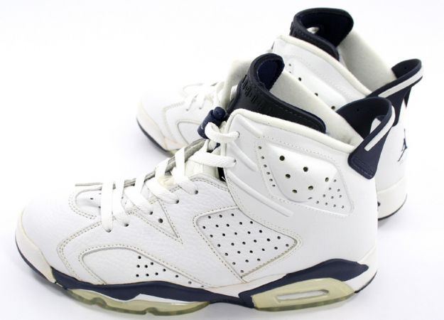 Classic Air Jordan 6 Retro White Midnight Navy Shoes - Click Image to Close