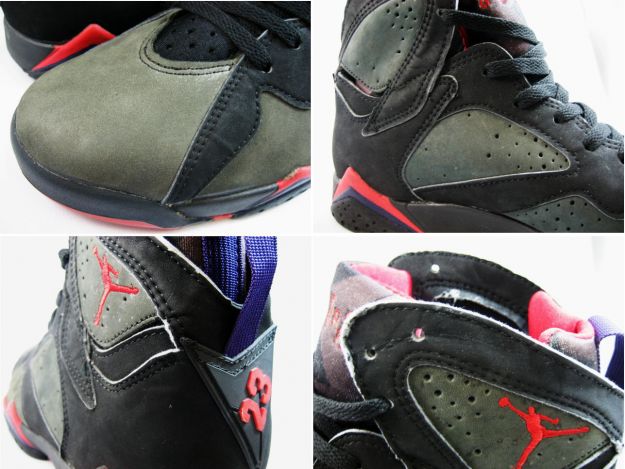 Classic Air Jordan 7 Retro OG Black Dark Charcoal True Red Shoes - Click Image to Close