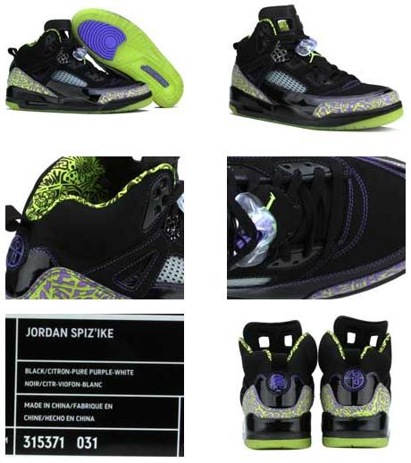 Classic Air Jordan Spizike Black Green Shoes - Click Image to Close
