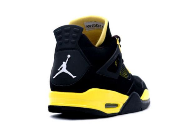 Cool Michael Jordan 4 Retro LS Thunder Black Tour Yellow Shoes