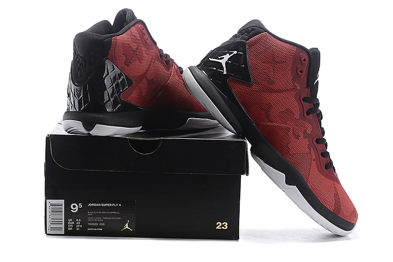 Jordan Super Fly 4 Red Black Basketball Shoes - Click Image to Close