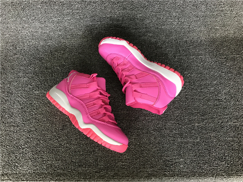 Kids Air Jordan 11 Pink White Shoes