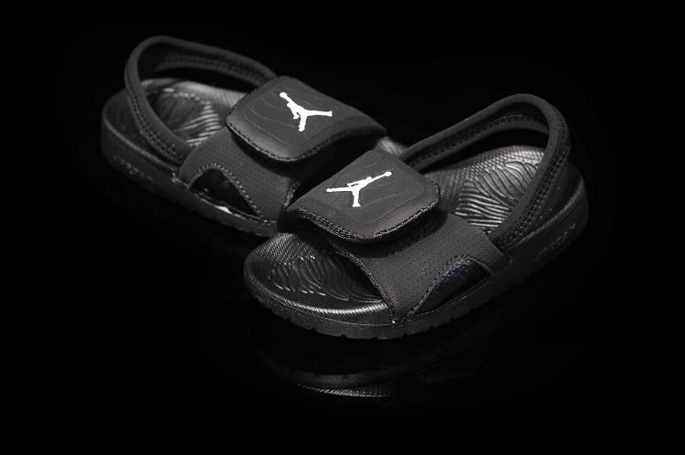 Kids Air Jordan Massage Hydro All Black Sandal - Click Image to Close