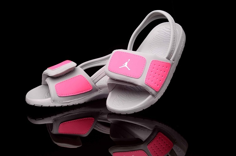 Kids Air Jordan Massage Hydro Pink Grey Sandal - Click Image to Close