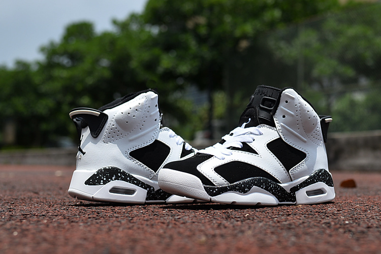 Kids Jordan 6 Retro Black White Shoes