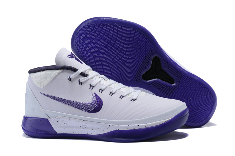 Nike Kobe A.D Mid White Purple Basketball Shoes - Click Image to Close