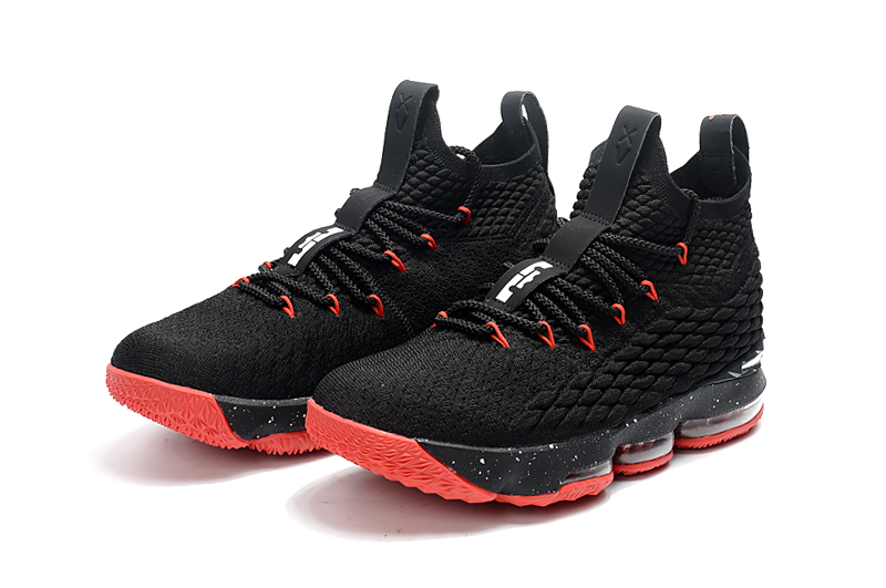 2018 Nike LeBron 15 Black Red Basketball Shoes
