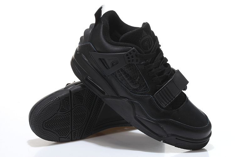 Limited Air Jordan 4 Retro All Black Shoes - Click Image to Close