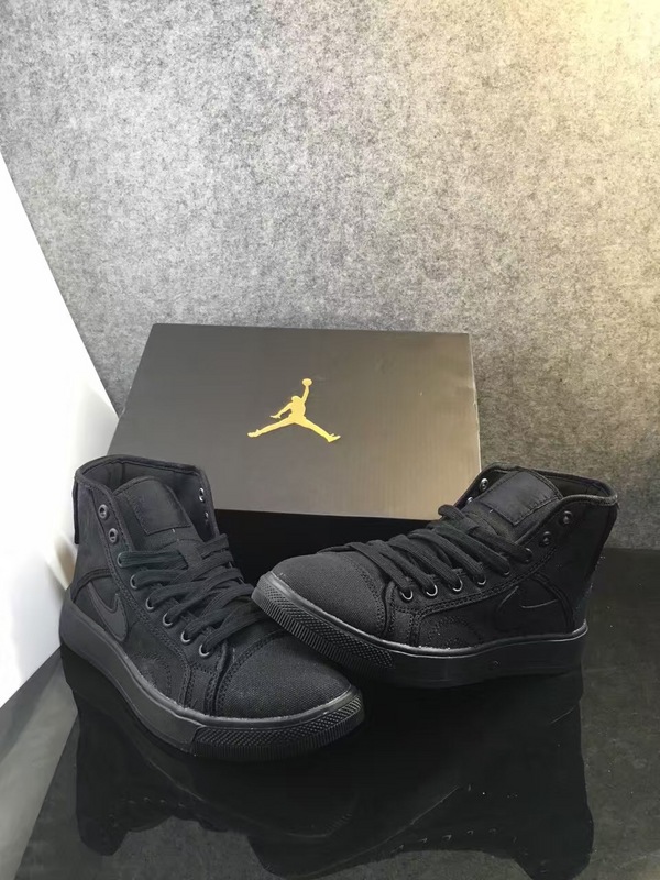 Men Air Jordan 1 All Black Shoes