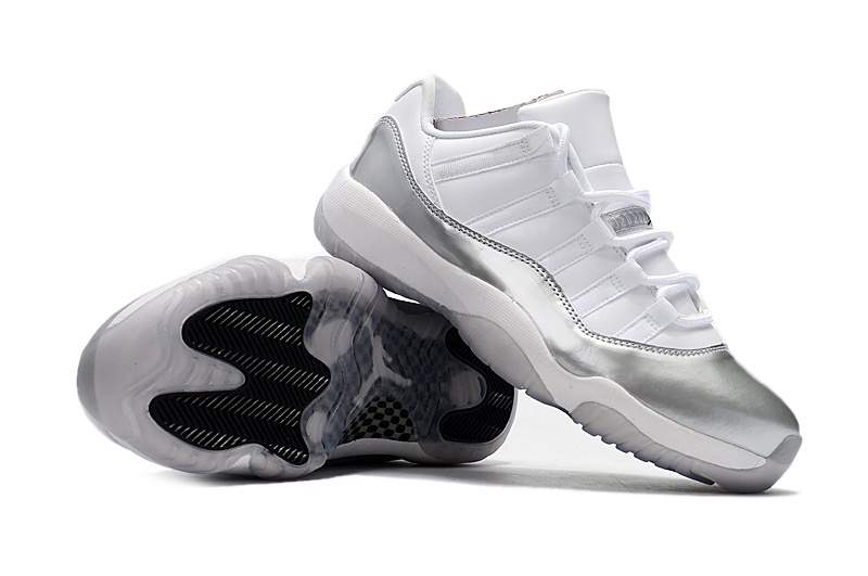Men Air Jordan 11 Low Silver White 2017 Shoes