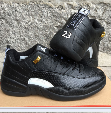Men Air Jordan 12 Low Black Gold Shoes
