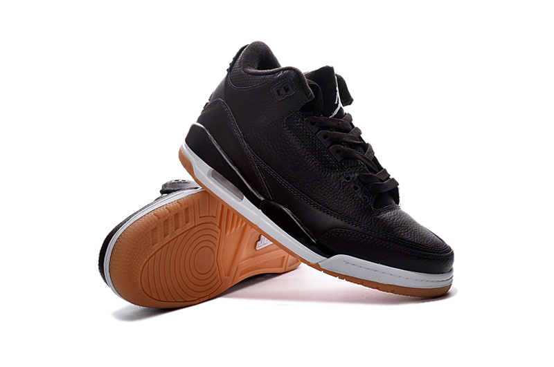 Men Air Jordan 3 Black Navy Gum Shoes - Click Image to Close