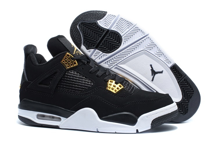 Men Air Jordan 4 Black Gold Shoes - Click Image to Close