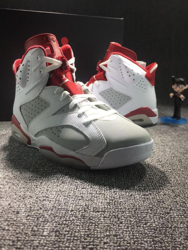 Men Air Jordan 6 Hare White Grey Red Shoes - Click Image to Close