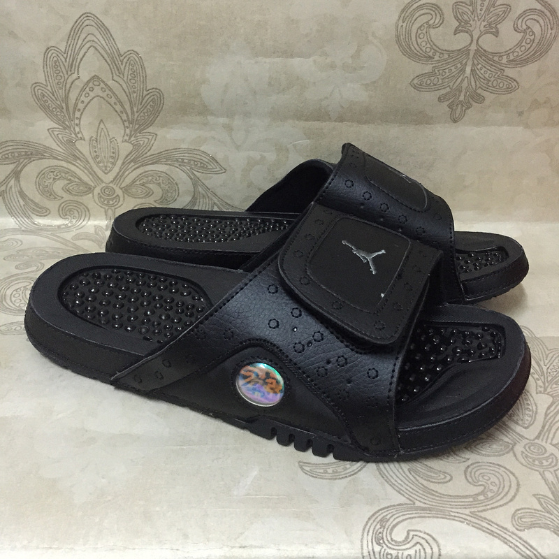 Men Air Jordan Hydro 13 All Black Shoes